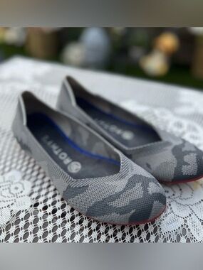 Rothy’s The Flat Gray Camo Retired Pattern Women’s Size 7 Washable
